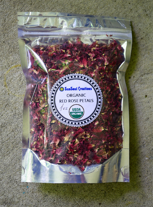 Red Rose Petals - ORGANIC - 1 ounce